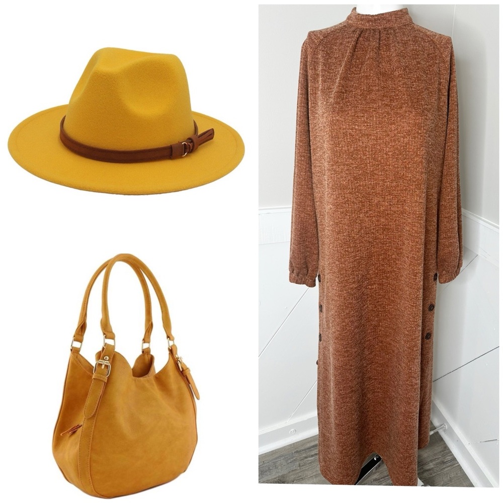 BECADA BROWN STRETCHY DRESS/ PRELOVED/ SIZE LARGE/40